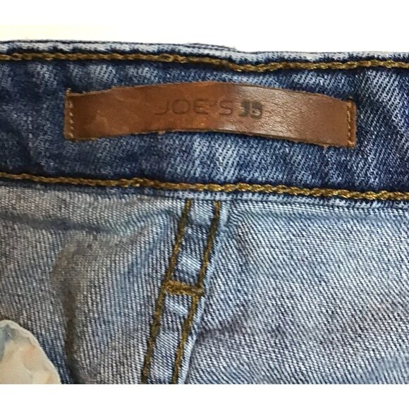 JOE'S -WOMENS 99% COTTON LIGHT WASH DISTRESS EASY CROP TAPPEREDLEG JEANS SIZE 26 - Picture 3 of 6